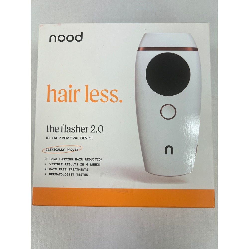 Nood The Flasher 2.0 IPL Hair Removal Device Unisex White Pain Free Treatment